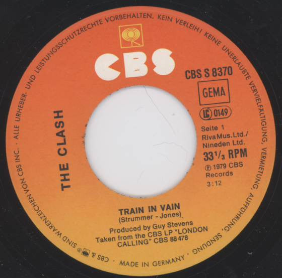 The Clash : Train In Vain / Bankrobber (7")
