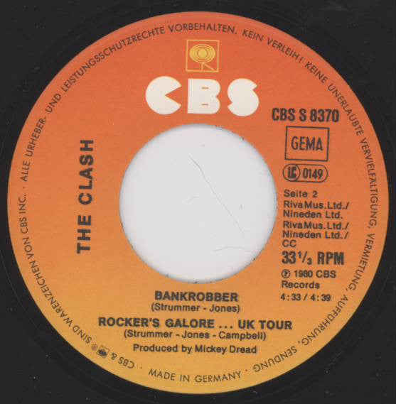 The Clash : Train In Vain / Bankrobber (7")