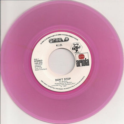 K.i.D. : Don't Stop (7", Single, Pin)