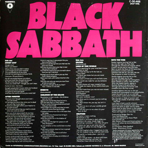 Black Sabbath : Master Of Reality (LP, Album, RE)