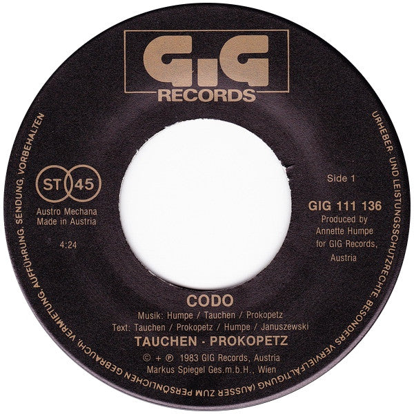 Tauchen-Prokopetz : Codo (7", Single)