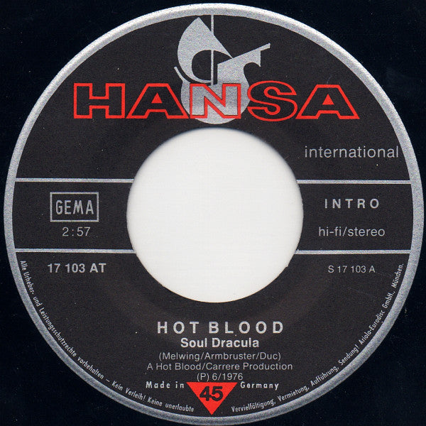 Hot Blood : Soul Dracula (7", Single)