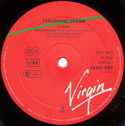 Tangerine Dream : Cyclone (LP, Album, RE, Gat)