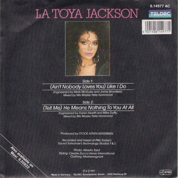 La Toya Jackson : (Ain't Nobody Loves You) Like I Do (7", Single)