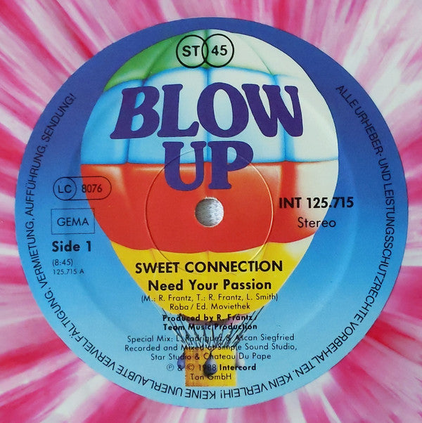 Sweet Connection : Need Your Passion (12", Maxi, Pin)