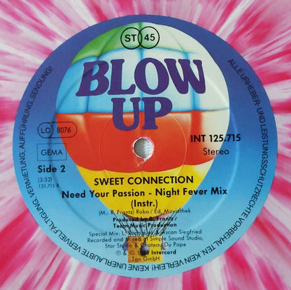 Sweet Connection : Need Your Passion (12", Maxi, Pin)