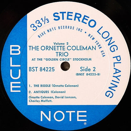 The Ornette Coleman Trio : At The "Golden Circle" Stockholm - Volume Two (LP, Album)