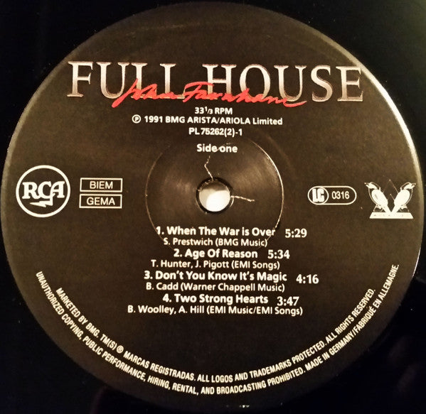 John Farnham : Full House (2xLP, Album)