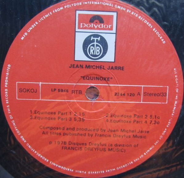 Jean Michel Jarre* : Equinoxe (LP, Album, RP)