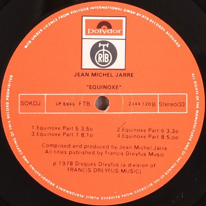 Jean Michel Jarre* : Equinoxe (LP, Album, RP)