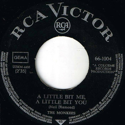 The Monkees : A Little Bit Me, A Little Bit You / The Girl I Knew Somewhere (7", Single, Mono)