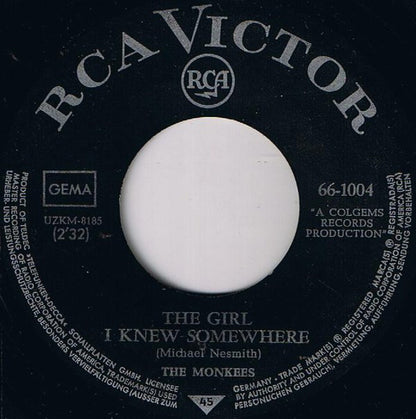 The Monkees : A Little Bit Me, A Little Bit You / The Girl I Knew Somewhere (7", Single, Mono)