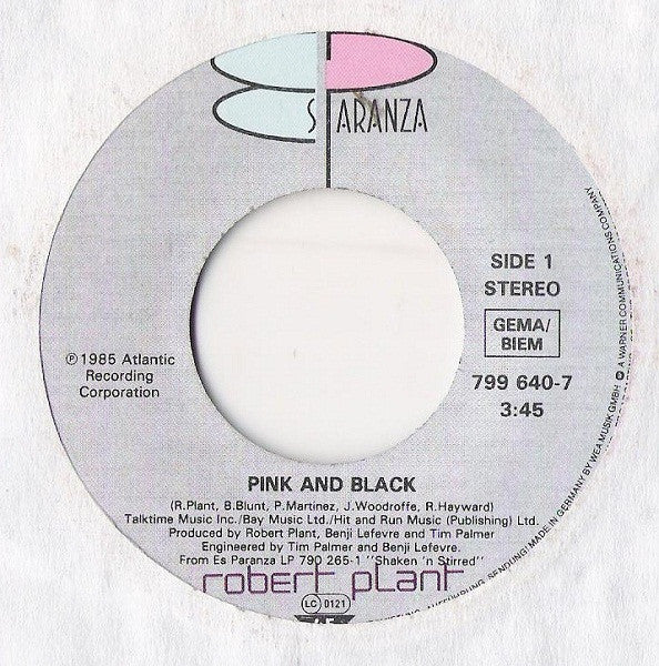 Robert Plant : Pink And Black (7", Single)