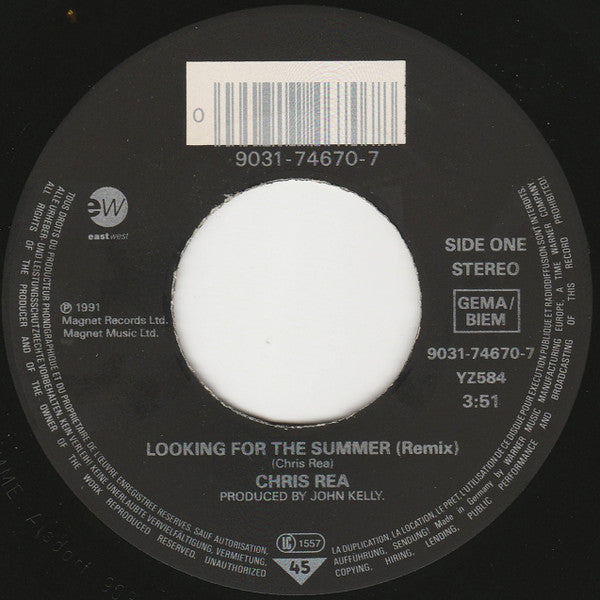 Chris Rea : Looking For The Summer (7", Single, Lar)