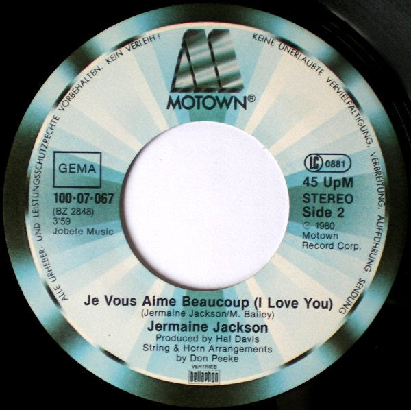 Jermaine Jackson : Let's Get Serious (7", Single)