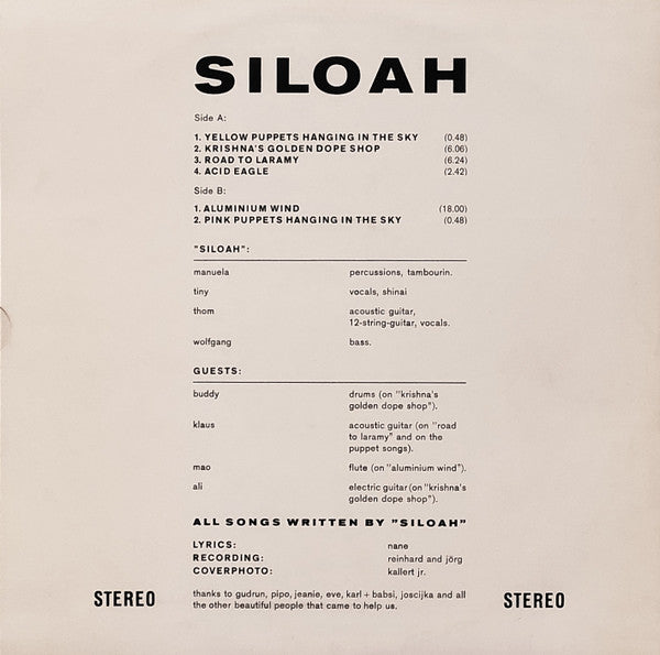 Siloah : Siloah (LP, Album)