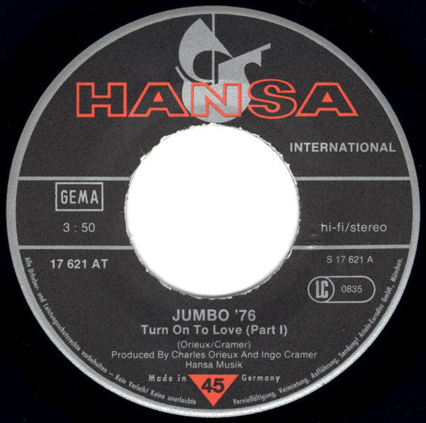 Jumbo '76* : Turn On To Love Part 1+2 (7")