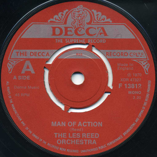 Les Reed And His Orchestra : Man Of Action (7", Single, Mono, RE)