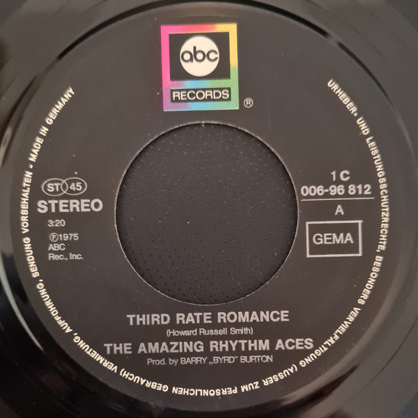 The Amazing Rhythm Aces : Third Rate Romance (7")