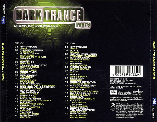 Hypetraxx : Dark Trance Part 6 (2xCD, Mixed)