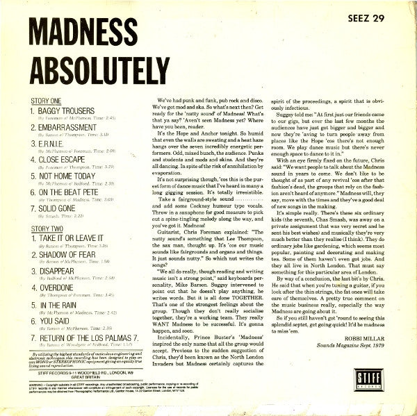 Madness : Absolutely (LP, Album)