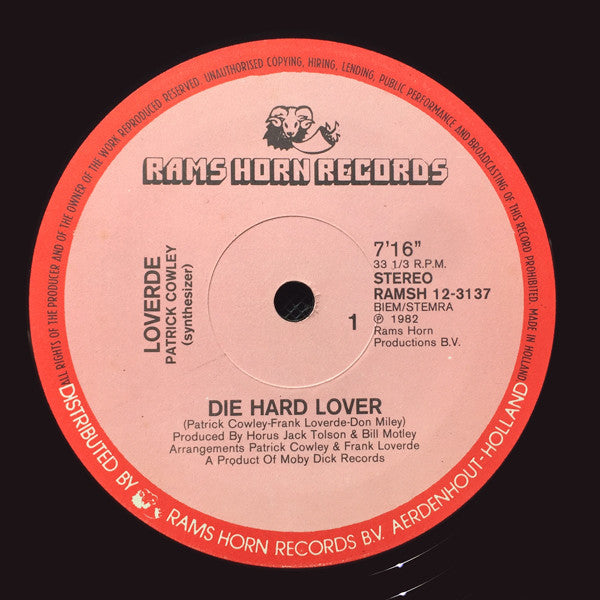 Loverde : Die Hard Lover (12", Single, Red)