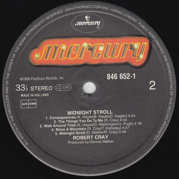 Robert Cray : Midnight Stroll (LP, Album)