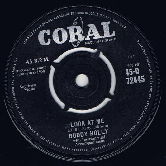 Buddy Holly : Look At Me / Mailman, Bring Me No More Blues (7")