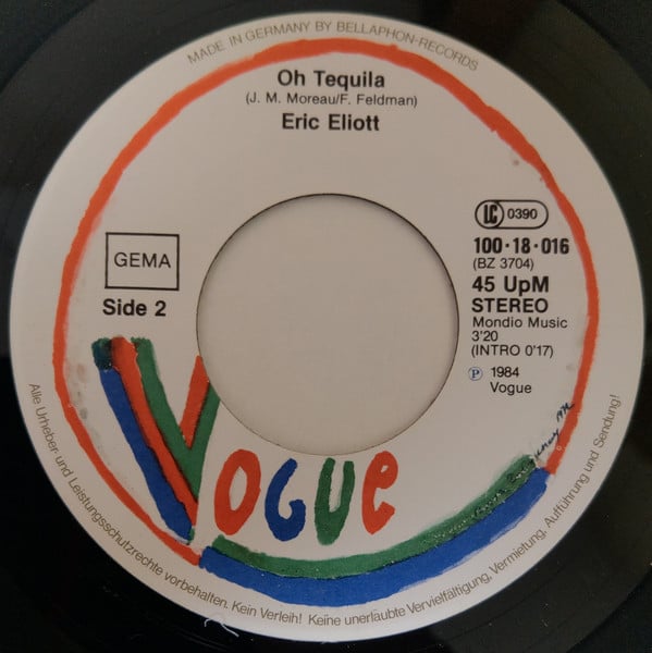Eric Eliott : Cherie Noire / Oh Tequila (7")