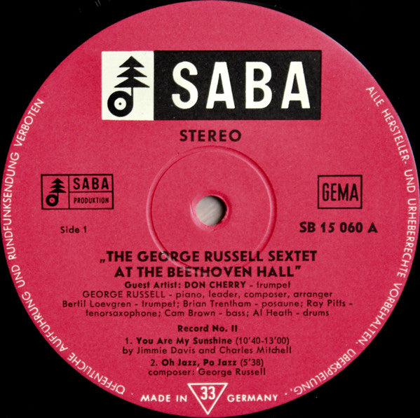George Russell Sextet* Guest Don Cherry : At Beethoven Hall II (LP, Album, Gat)