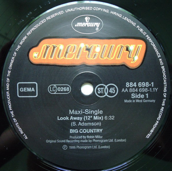 Big Country : Look Away (12" Mix) (12", Maxi)