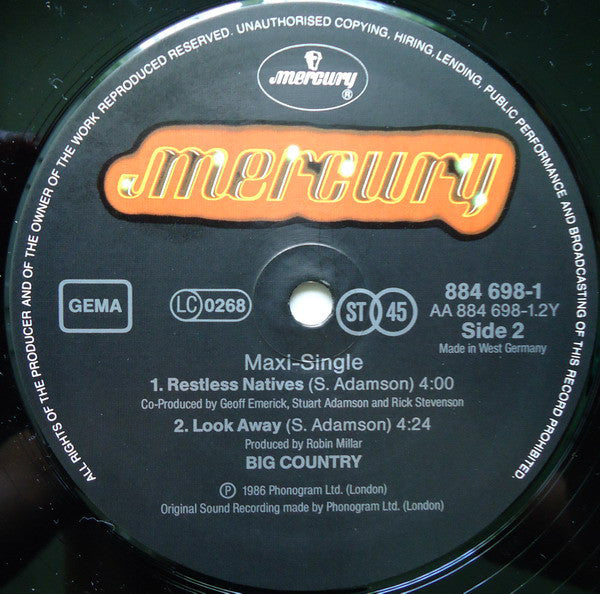 Big Country : Look Away (12" Mix) (12", Maxi)