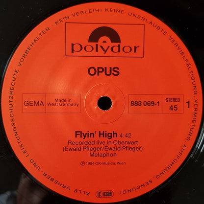 Opus : Flyin' High (Original Live Version)  (12", Maxi)