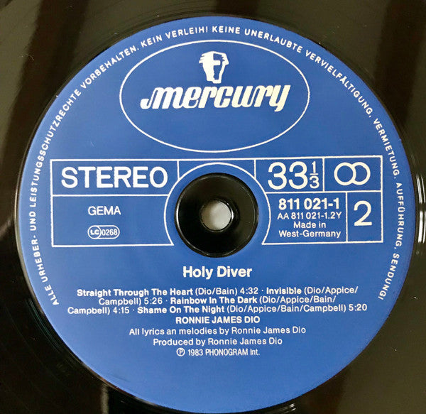 Dio (2) : Holy Diver (LP, Album, RE, RP)