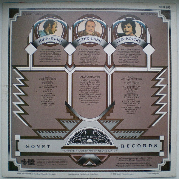 Leo Kottke / Peter Lang / John Fahey : Leo Kottke / Peter Lang / John Fahey (LP, Album)
