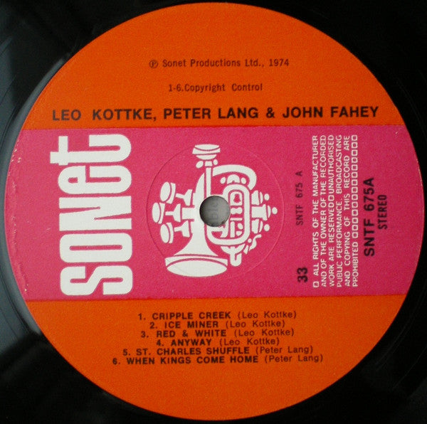 Leo Kottke / Peter Lang / John Fahey : Leo Kottke / Peter Lang / John Fahey (LP, Album)