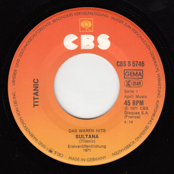Titanic (3) : Sultana / Santa Fe (7", Single)