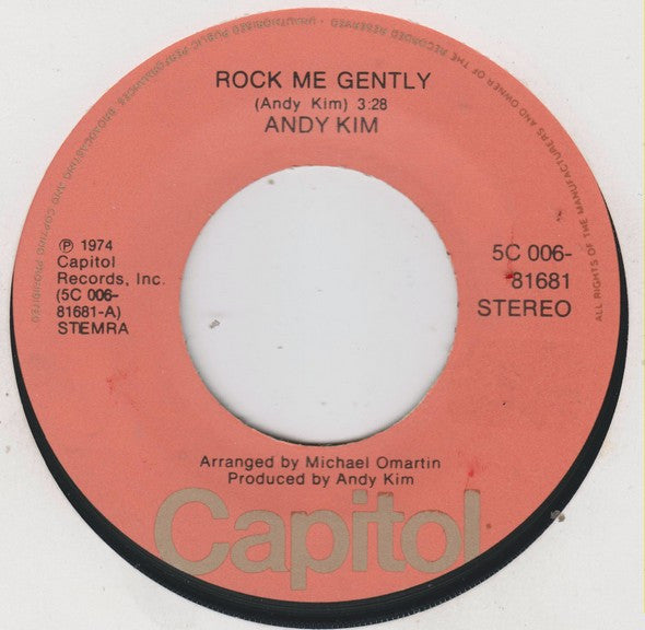 Andy Kim : Rock Me Gently (7", Single)