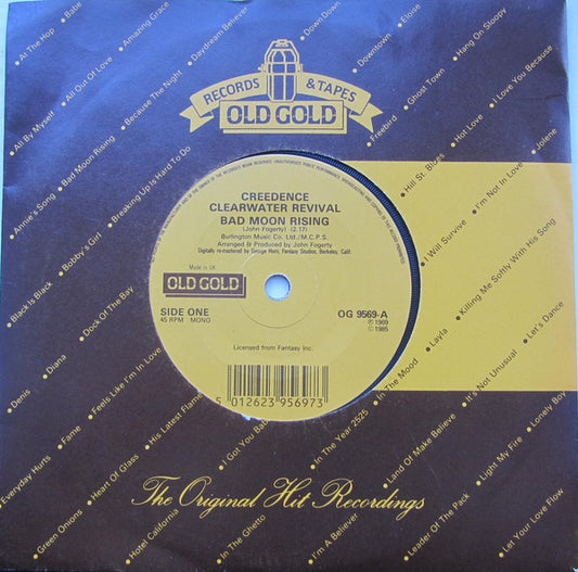 Creedence Clearwater Revival : Bad Moon Rising / Long As I Can See The Light (7", Single, Mono, RE, RM, Com)