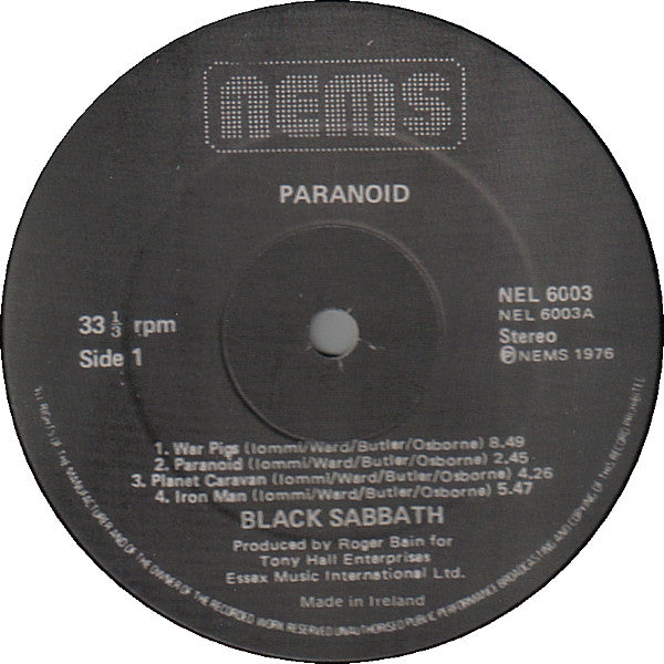 Black Sabbath : Paranoid (LP, Album, RE)