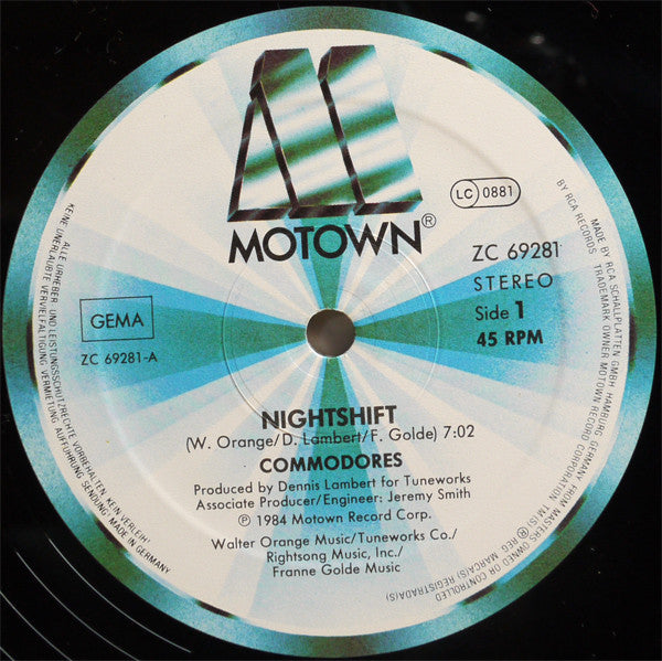 Commodores : Nightshift (Extended Version) (12")