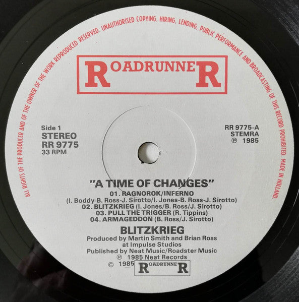 Blitzkrieg (5) : A Time Of Changes (LP, Album)