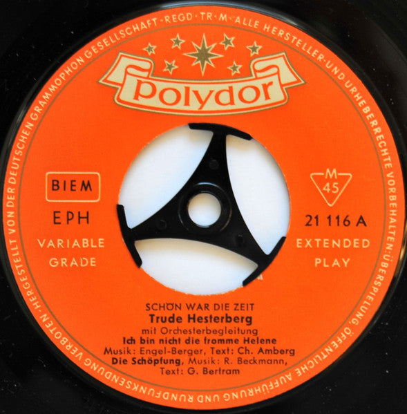 Trude Hesterberg, Die Drei Rulands* : Schön War Die Zeit (7", EP)