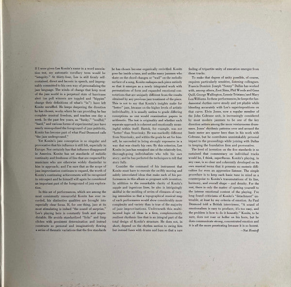 Lee Konitz : Motion (LP, Album, RE, Gat)