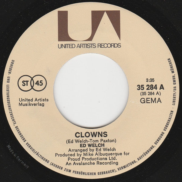 Ed Welch : Clowns (7", Single)