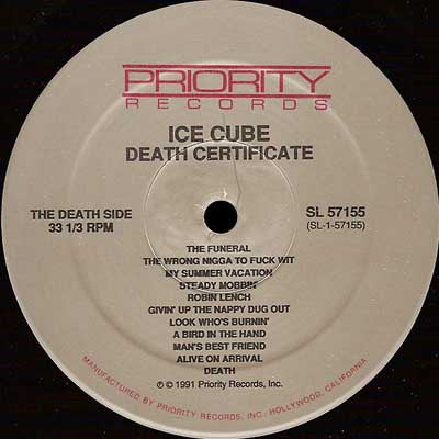 Ice Cube : Death Certificate (LP, Album)