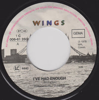 Wings (2) : I've Had Enough (7", Single)
