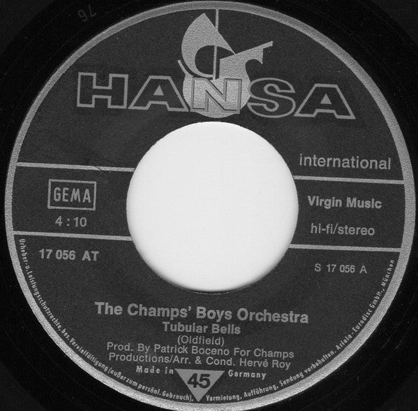 Champ's Boys Orchestra : Tubular Bells / Fleur (7")