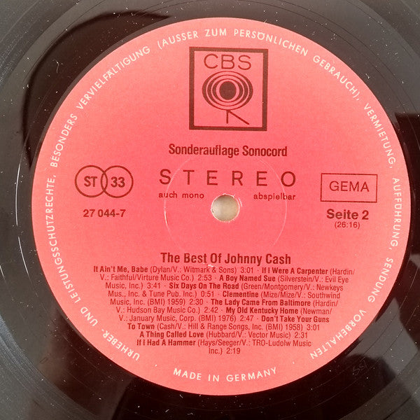 Johnny Cash : The Best Of Johnny Cash (LP, Comp, Club)