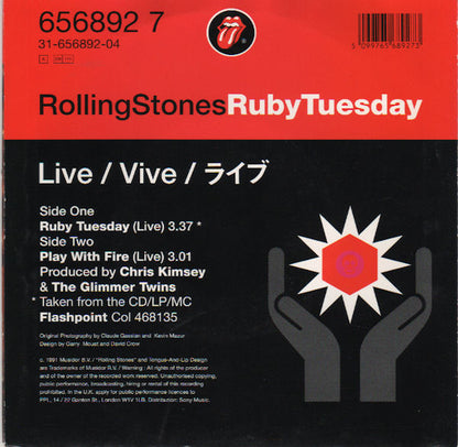 RollingStones* : Ruby Tuesday  (7", Single)